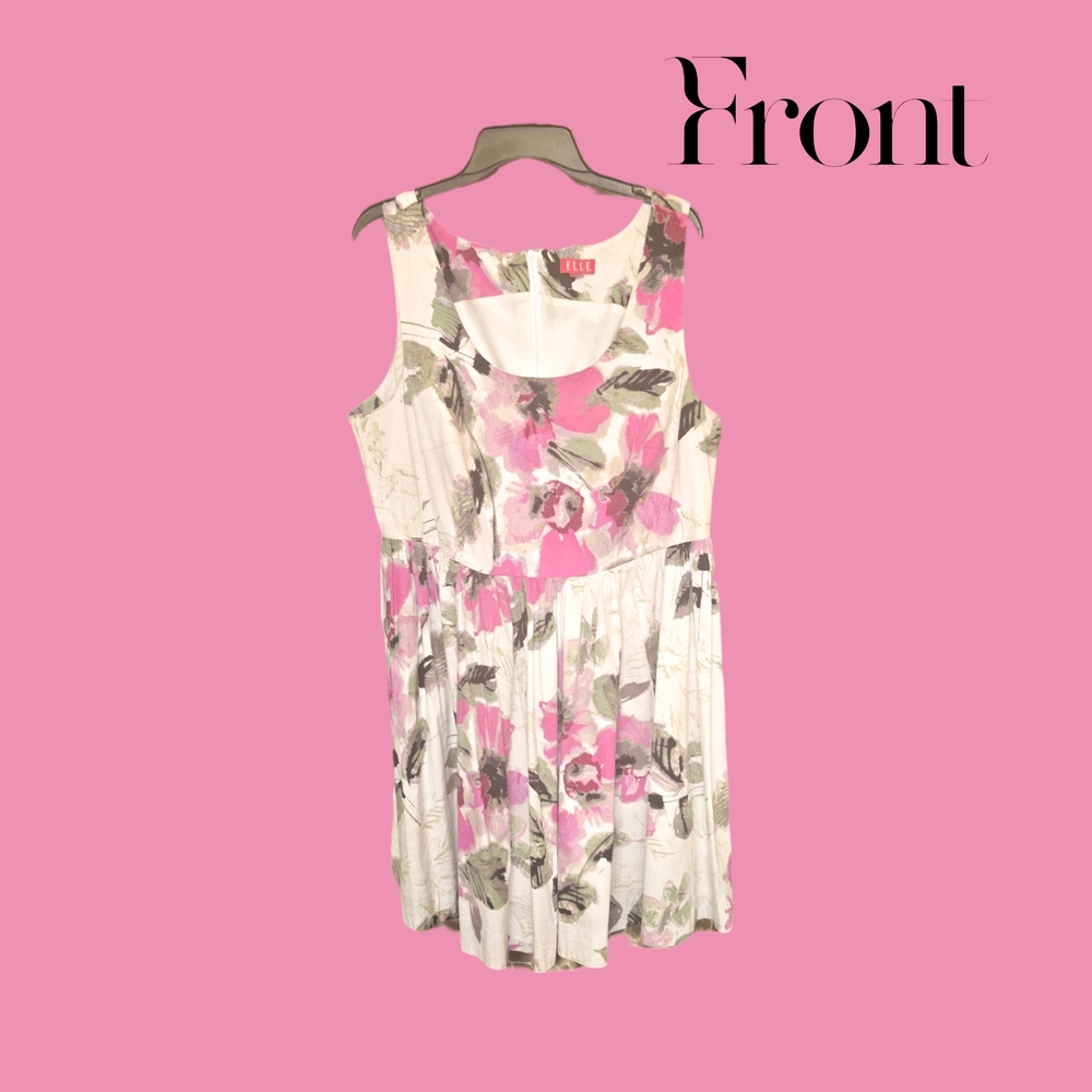Lulu's Floral Pink and White Dress